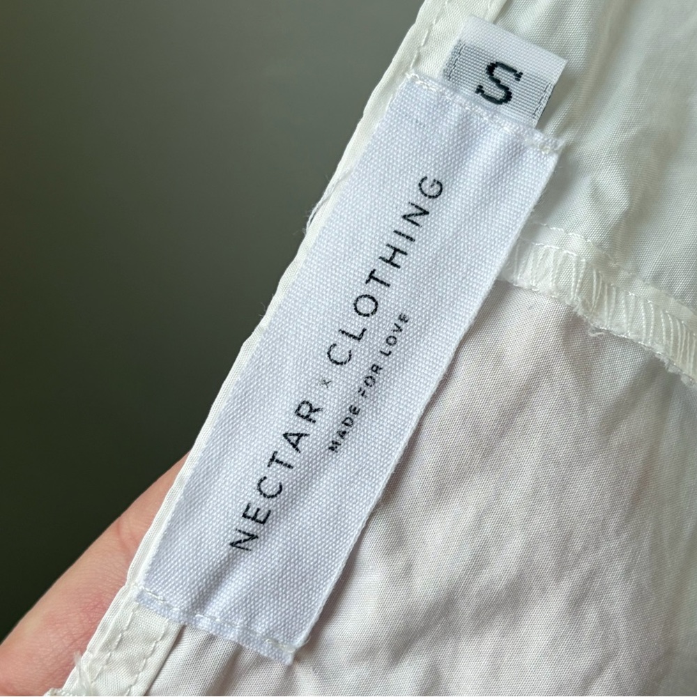 Nectar White Cotton Milkmaid Mini Dress Off Shoulder Cottagecore S - Picture 2 of 11